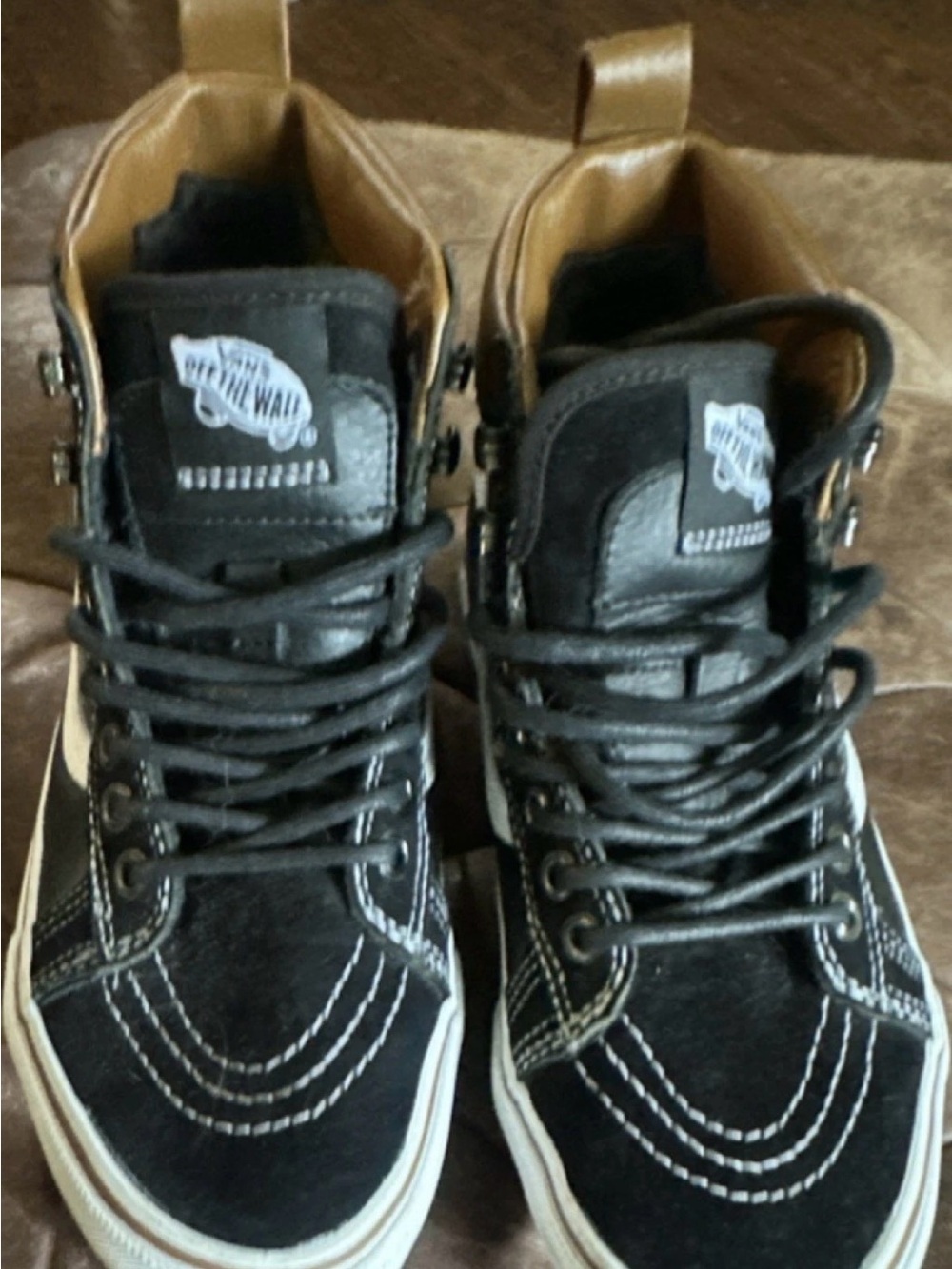 Vans Men's Black Sk8-HI MTE black leather and suede